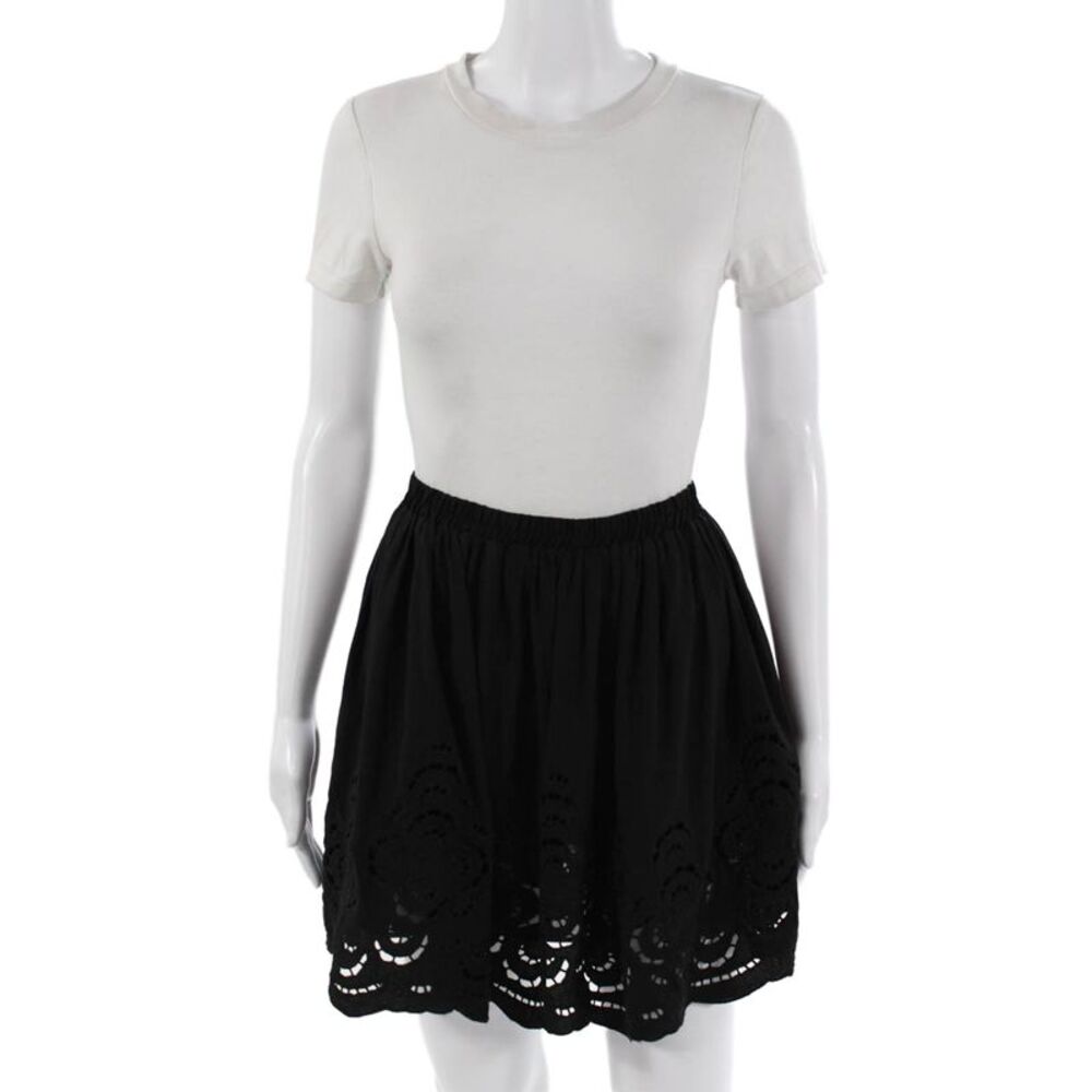 Silvian Heach Women A-Line Mini Skirt Black Knee Length Polyester Size M